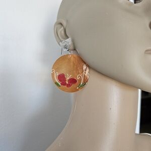 Orange Butterfly Dangle Earrings